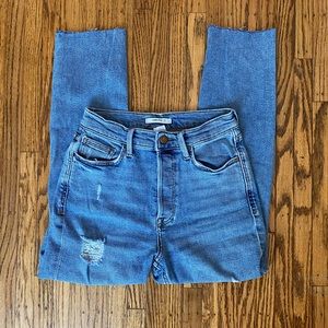 high rise straight leg jeans